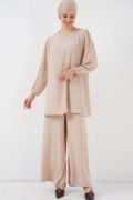 Ayrobin Tunik Pantolon Alt Üst Takım 6712 - Krem resmi